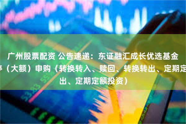 广州股票配资 公告速递：东证融汇成长优选基金基金暂停（大额）申购（转换转入、赎回、转换转出、定期定额投资）