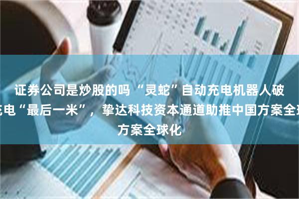 证券公司是炒股的吗 “灵蛇”自动充电机器人破解充电“最后一米”，挚达科技资本通道助推中国方案全球化