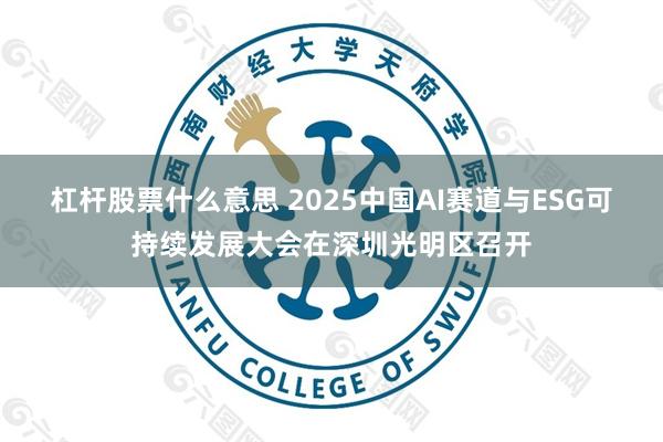 杠杆股票什么意思 2025中国AI赛道与ESG可持续发展大会在深圳光明区召开