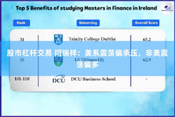 股市杠杆交易 闫瑞祥:美系震荡偏承压,非美震荡偏多