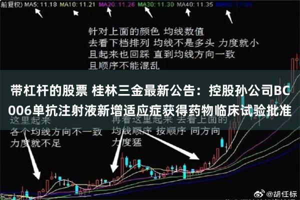 带杠杆的股票 桂林三金最新公告：控股孙公司BC006单抗注射液新增适应症获得药物临床试验批准